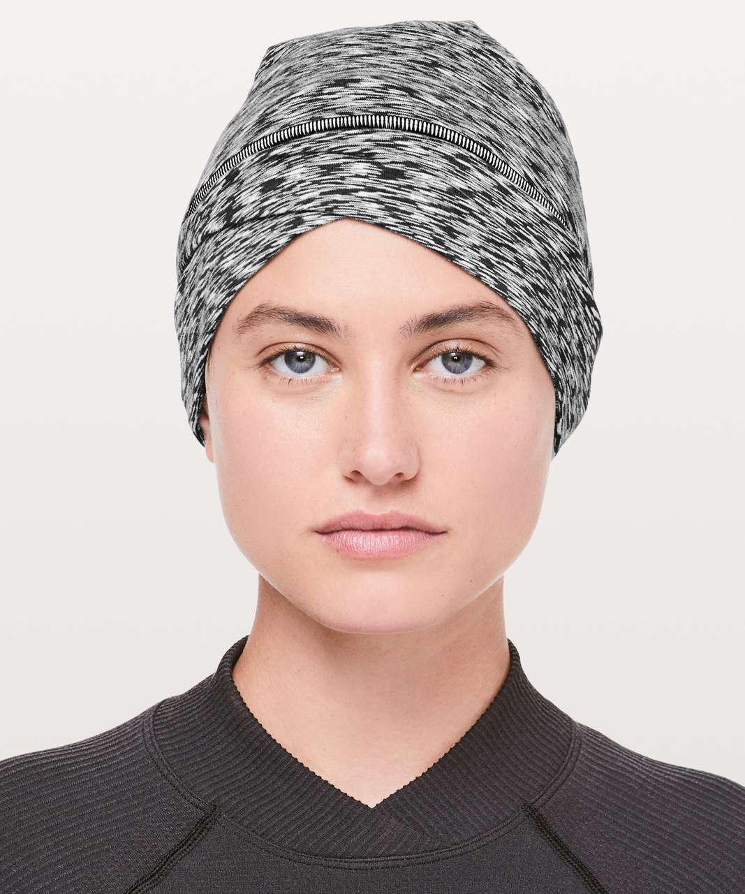 Lululemon Cross Chill Run Beanie - Spaced Out Space Dye Black White