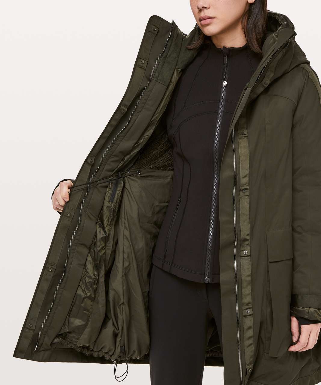 Lululemon Out In The Elements Parka - Dark Olive / Dark Olive