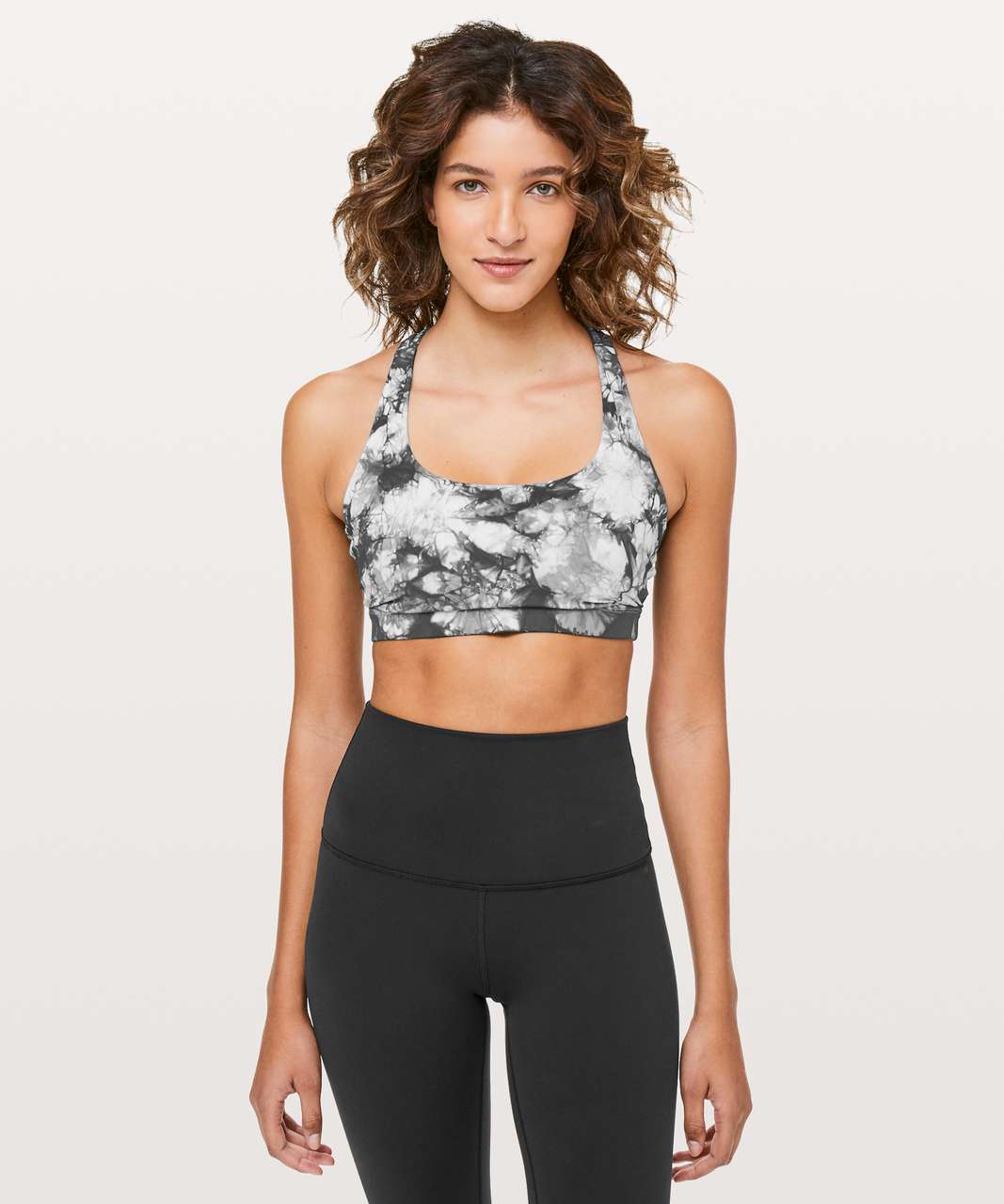 Energy Seamless Bra Top - Black/Cement Grey