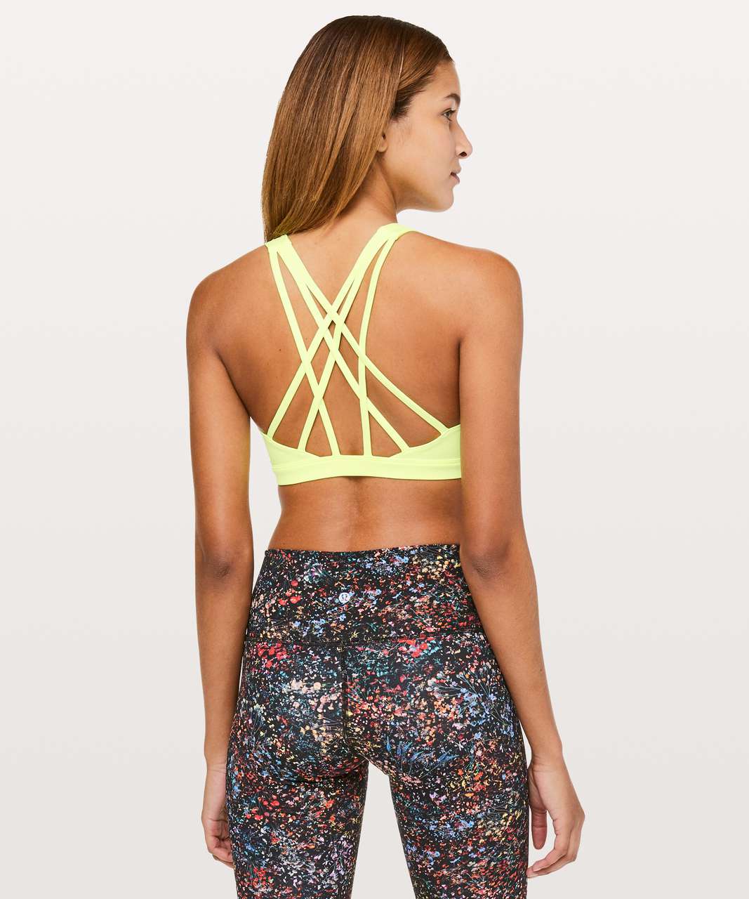 Lululemon Free to be Serene Long Line Sports Bra Size 10 Strappy Multicolor