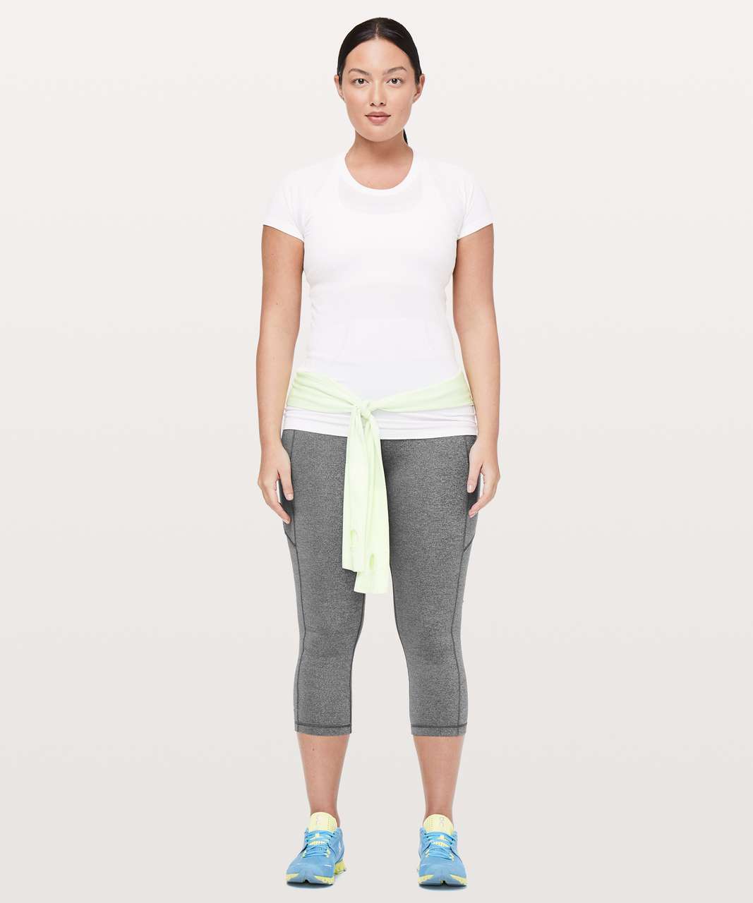 Lululemon Speed Up Crop *21 - Heathered Black - lulu fanatics