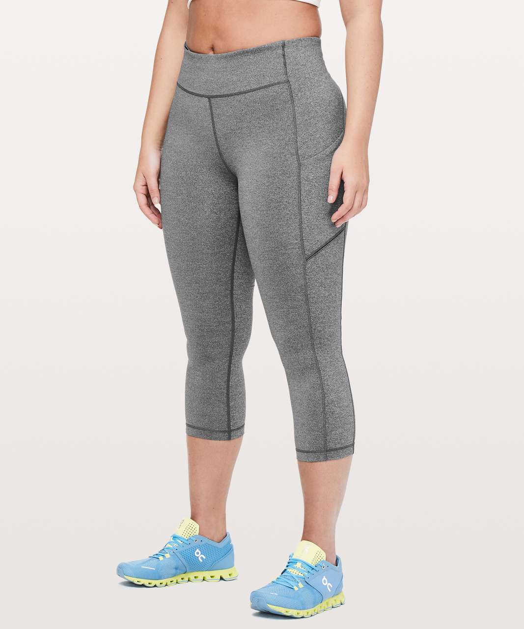 Lululemon Speed Up Crop *21 - Heathered Black - lulu fanatics