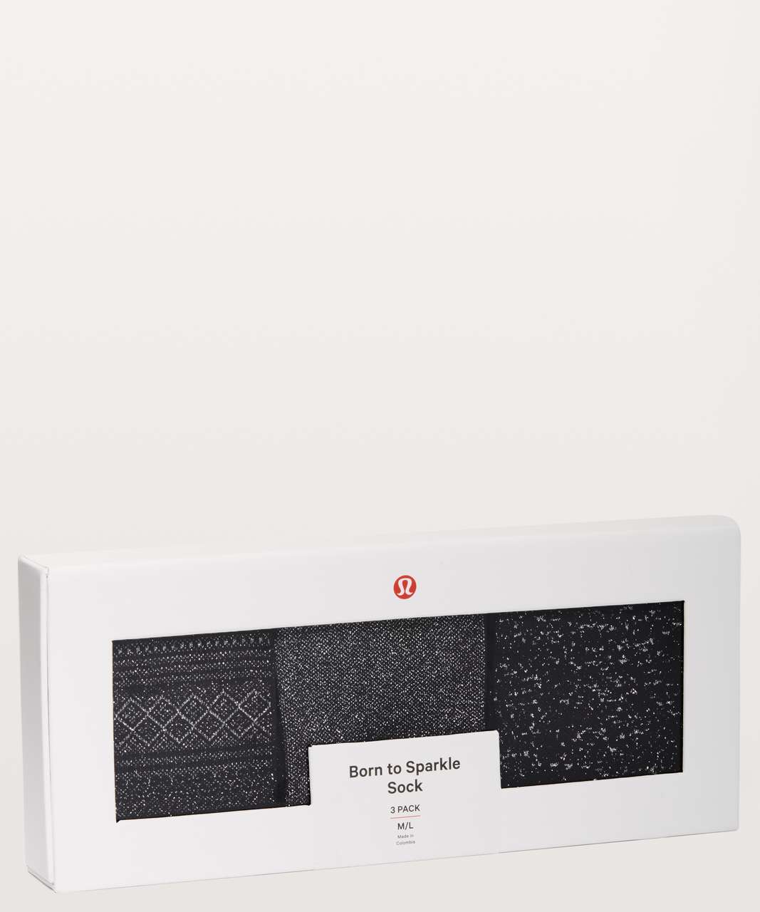 Lululemon Born To Sparkle Sock *3 Pack - Black / Silver