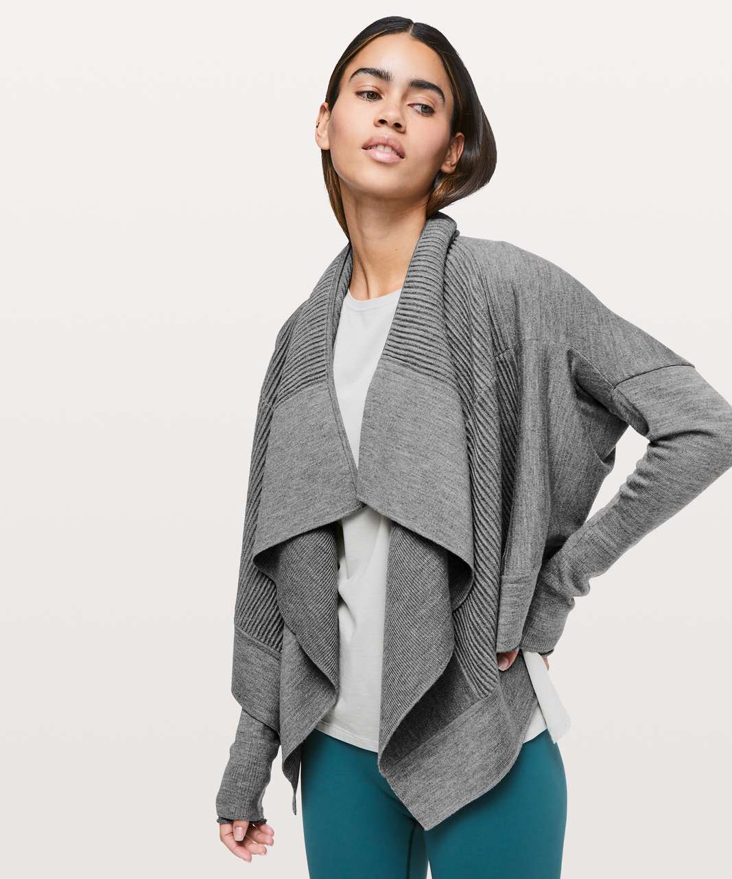 Lululemon Sit In Lotus Wrap II - Heathered Medium Grey - lulu fanatics