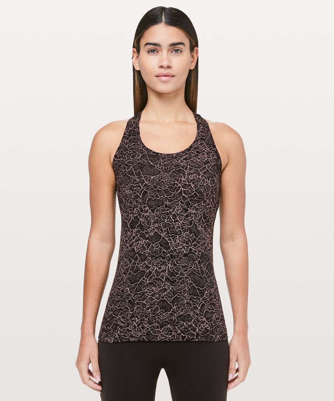 Lululemon Cool Racerback II *Nulu - Lacescape Spanish Rose Black