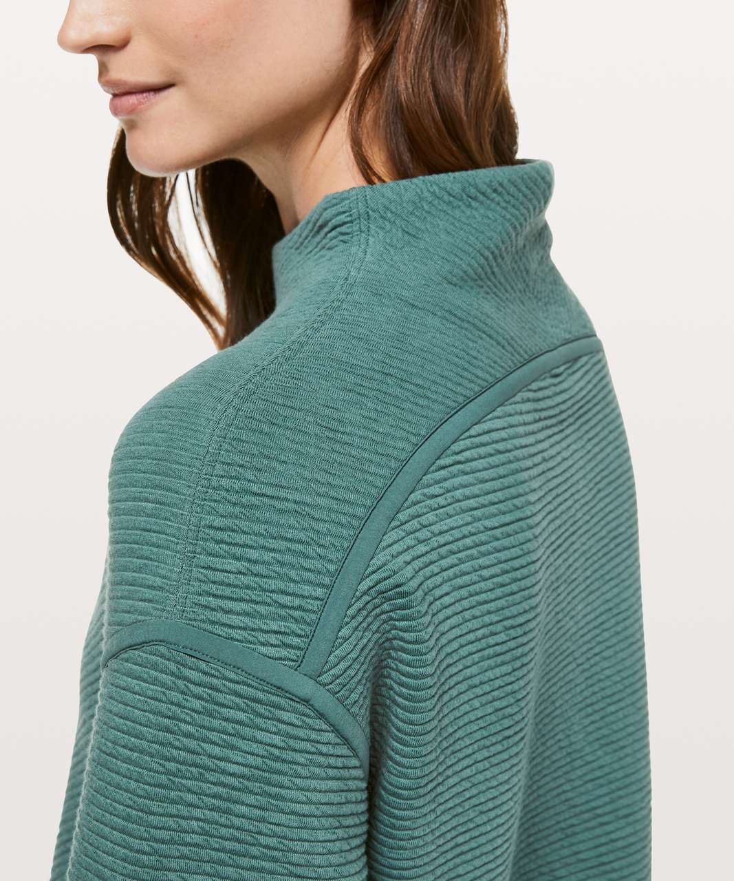 Lululemon On Repeat Mock Neck - Green Smoke