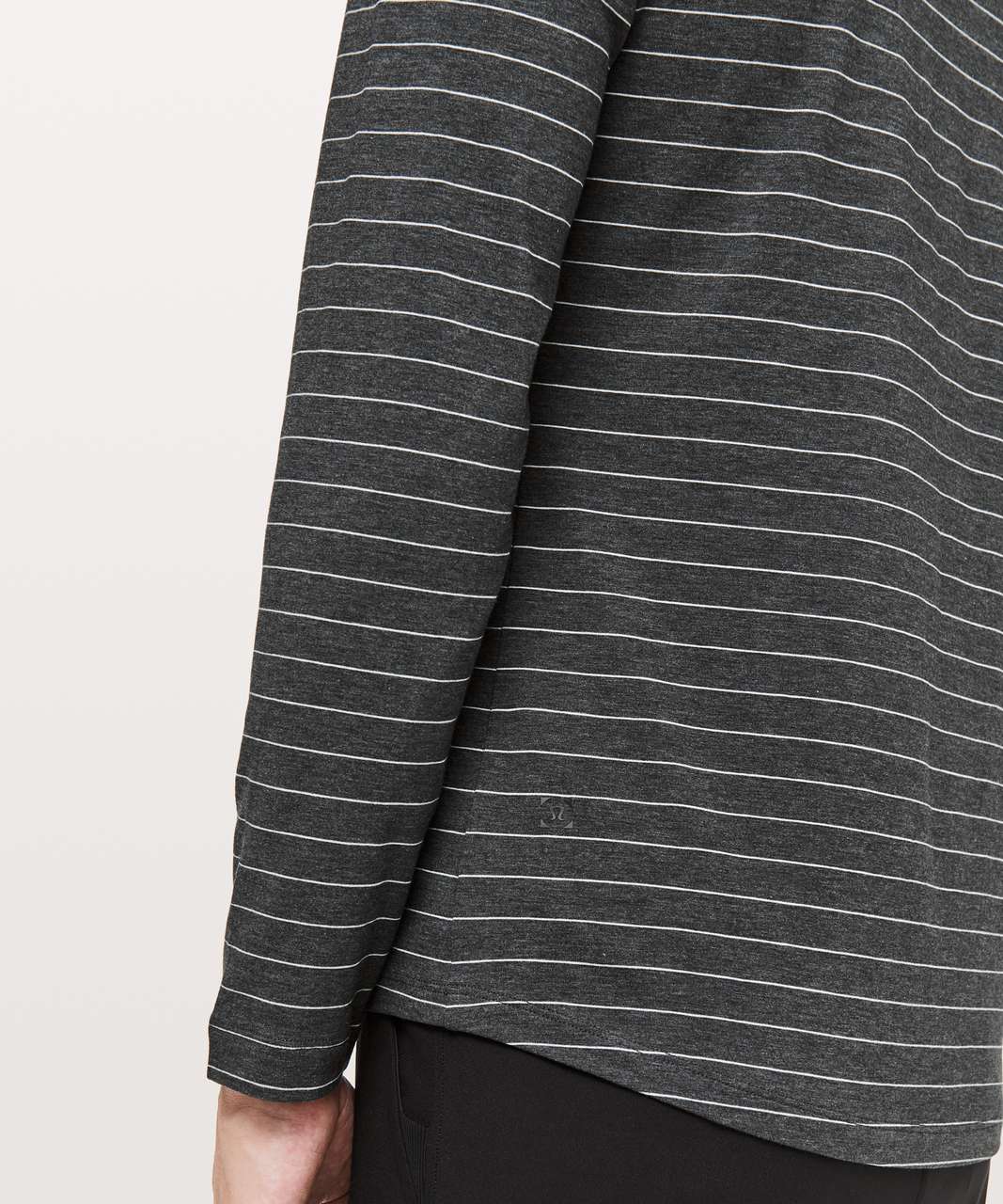 Lululemon 5 Year Basic Long Sleeve - Short Serve Stripe Heathered Black Moon Shine