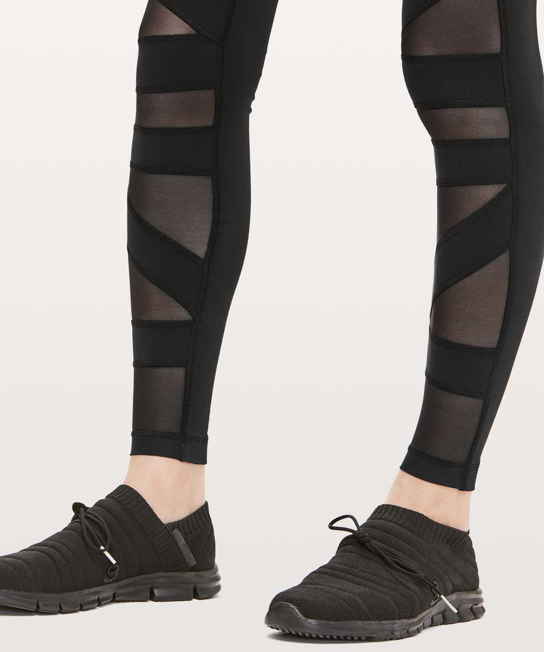 Lululemon // Black High Rise Wunder Under Tech Mesh Leggings Size