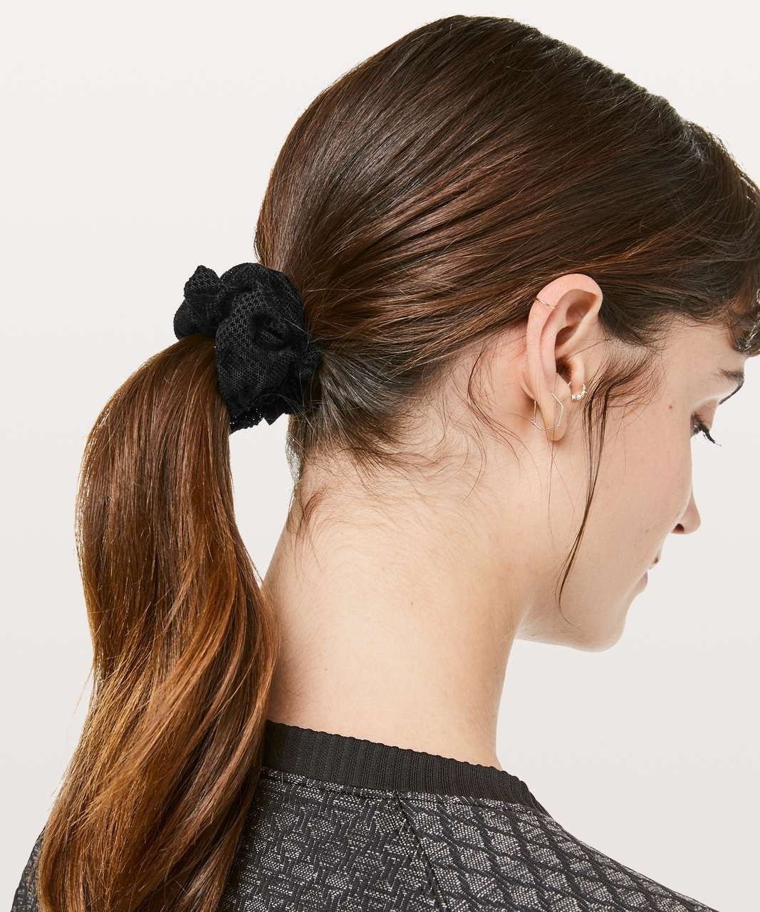 Lululemon Uplifting Scrunchie *Flocked - Black - lulu fanatics