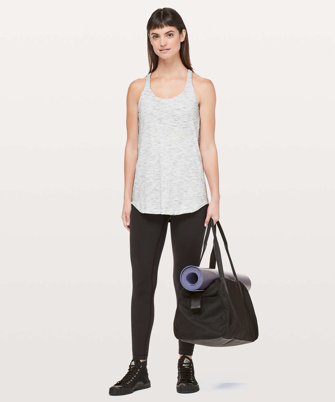 Lululemon Moment To Movement 2-In-1 Tank - Tiger Space Dye Hail White / Black