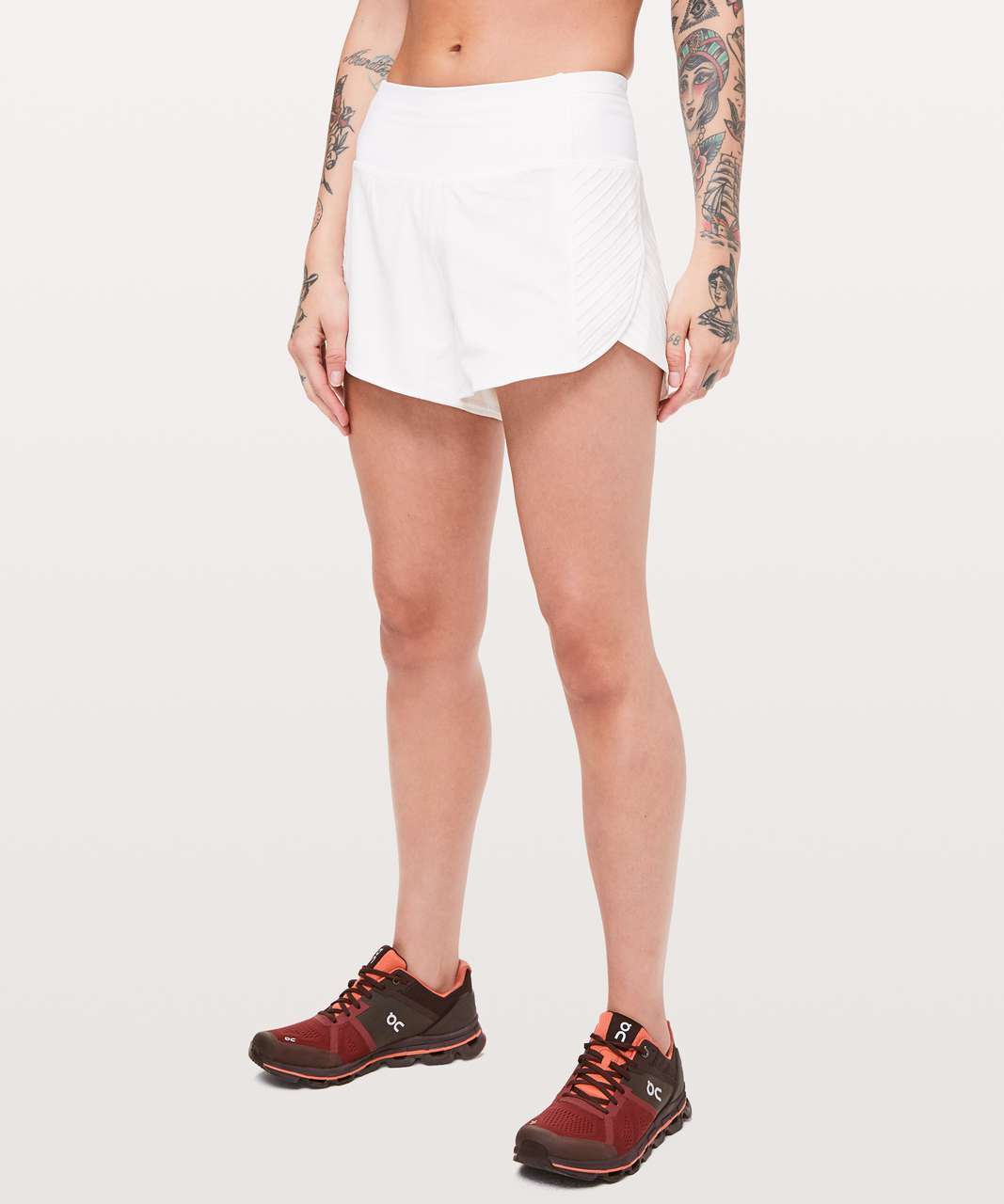 Lululemon Real Quick Short *Pintuck *3.5" - White