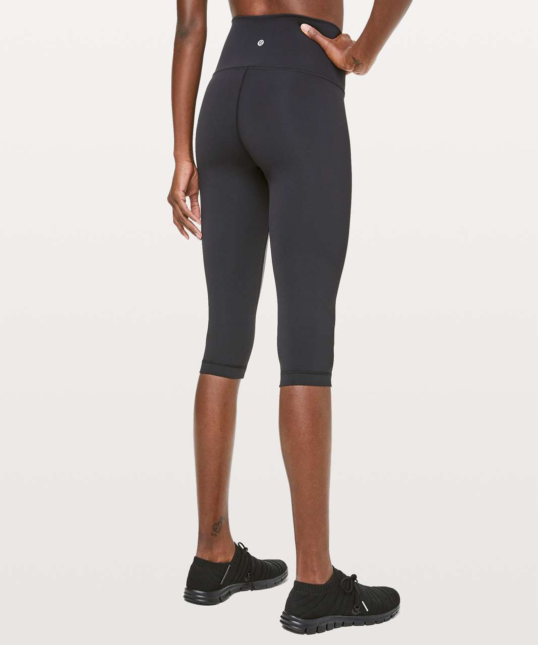 Lululemon Wunder Under Crop High-Rise *Curve 17 - Heathered Black / Black  - lulu fanatics