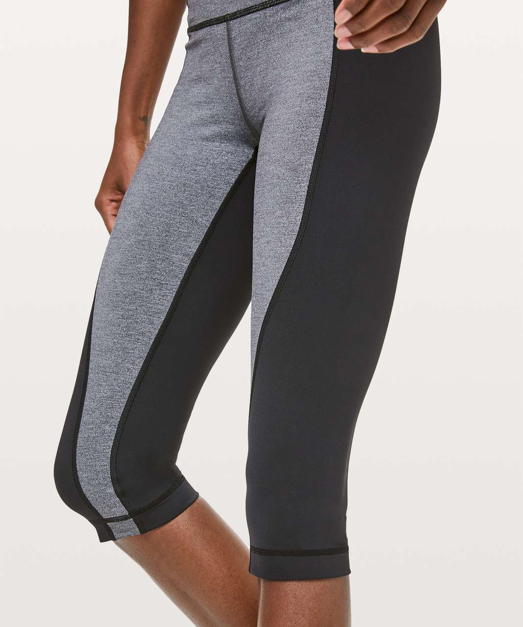 Lululemon Wunder Under Crop High-Rise *Curve 17" - Heathered Black / Black