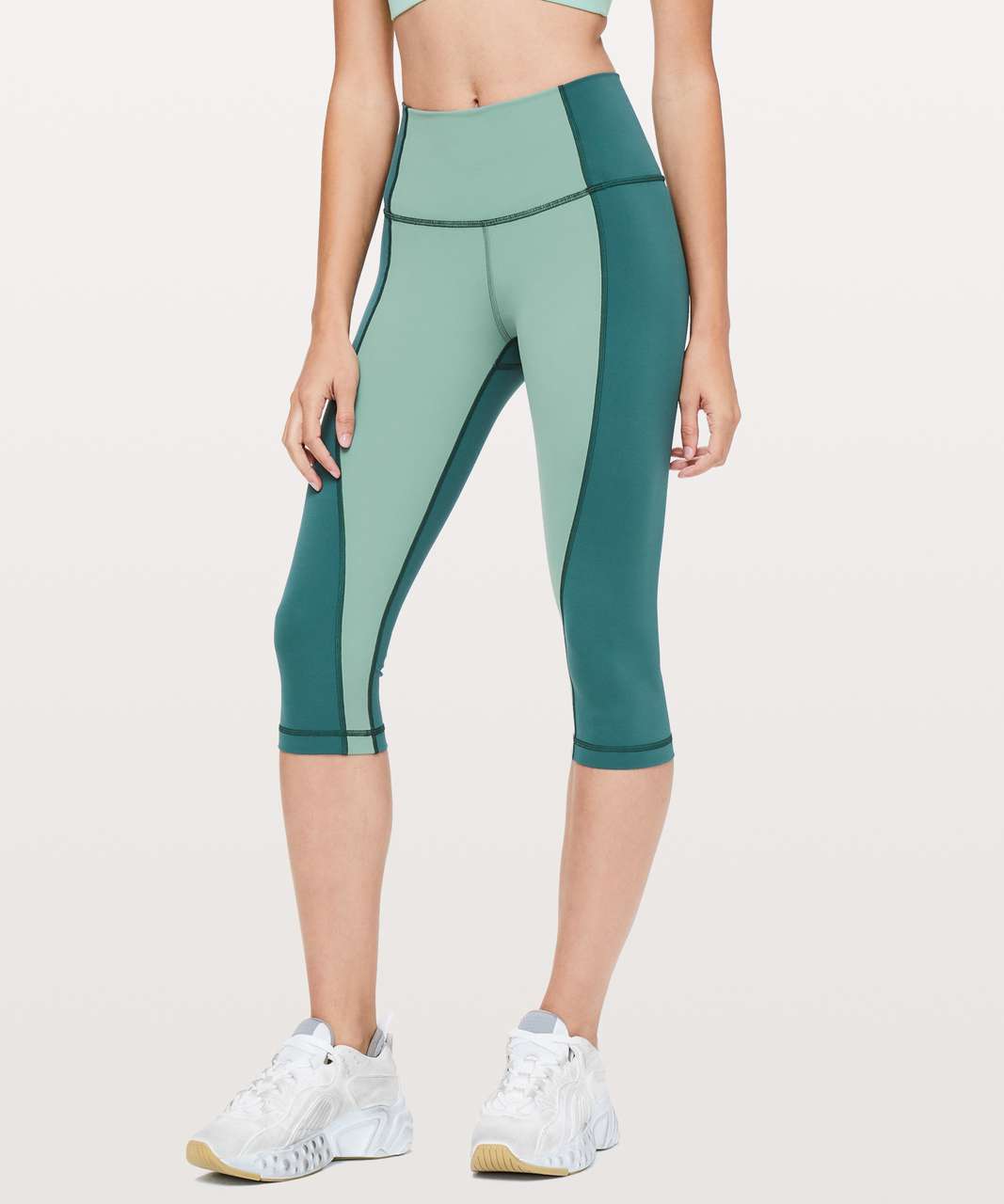 Lululemon Wunder Under Crop High-Rise *Curve 17" - Frosted Pine / Green Jasper