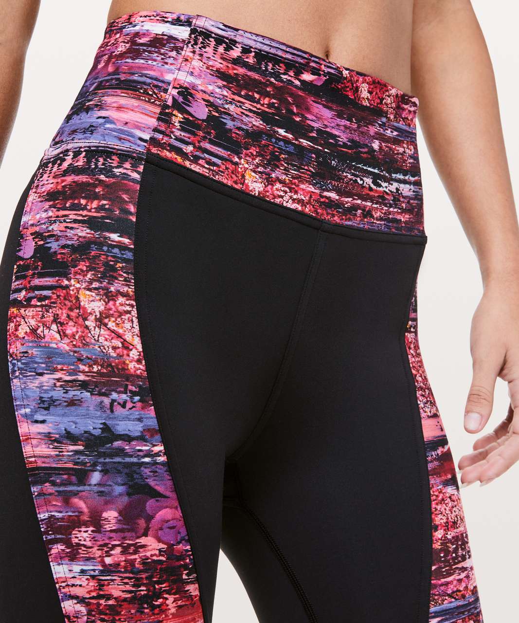 Lululemon Sweat & Repeat Crop *21" - Black / Dahliascape Multi