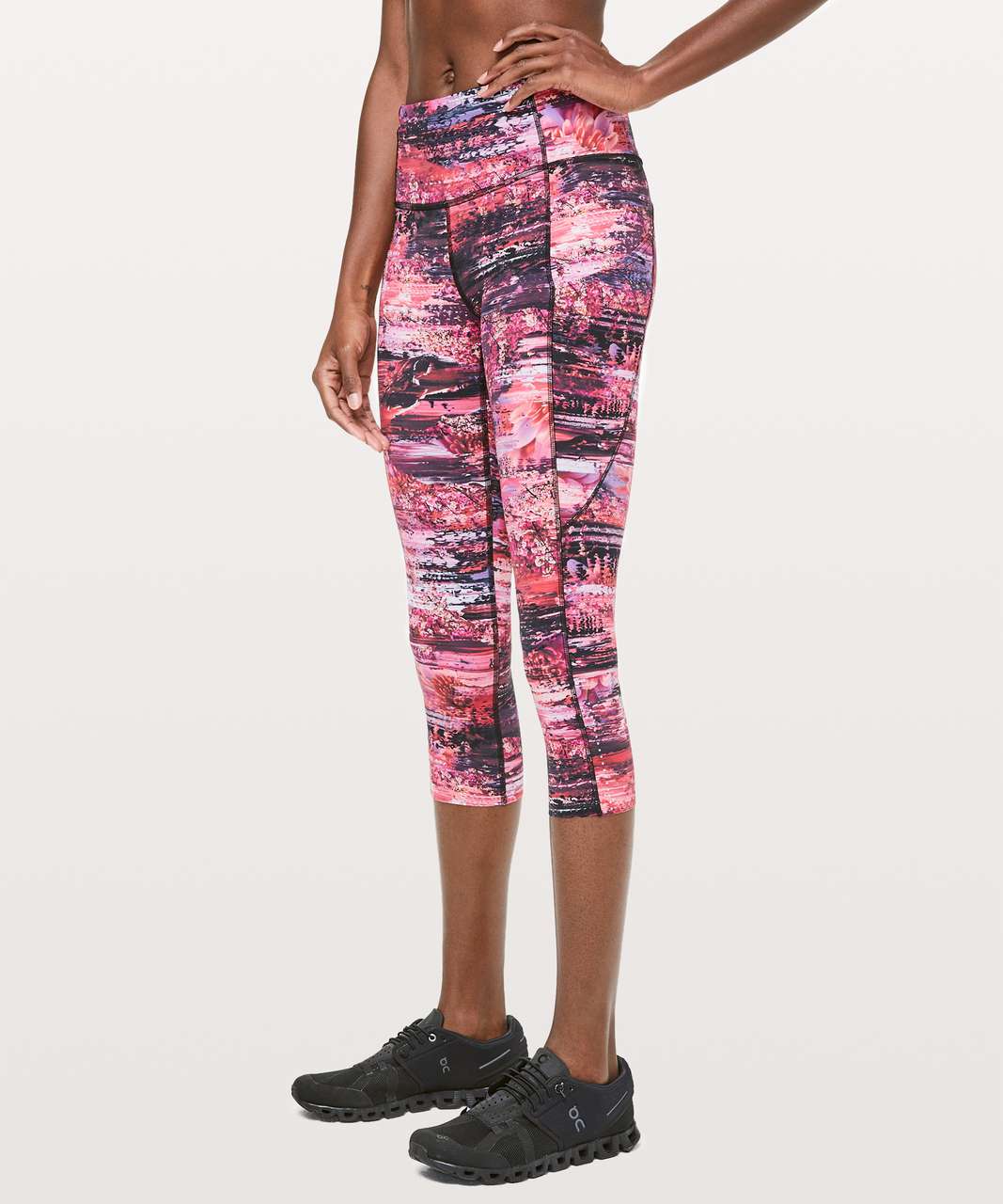 Lululemon Fast & Free Crop II *Nulux 19" - Dahliascape Multi