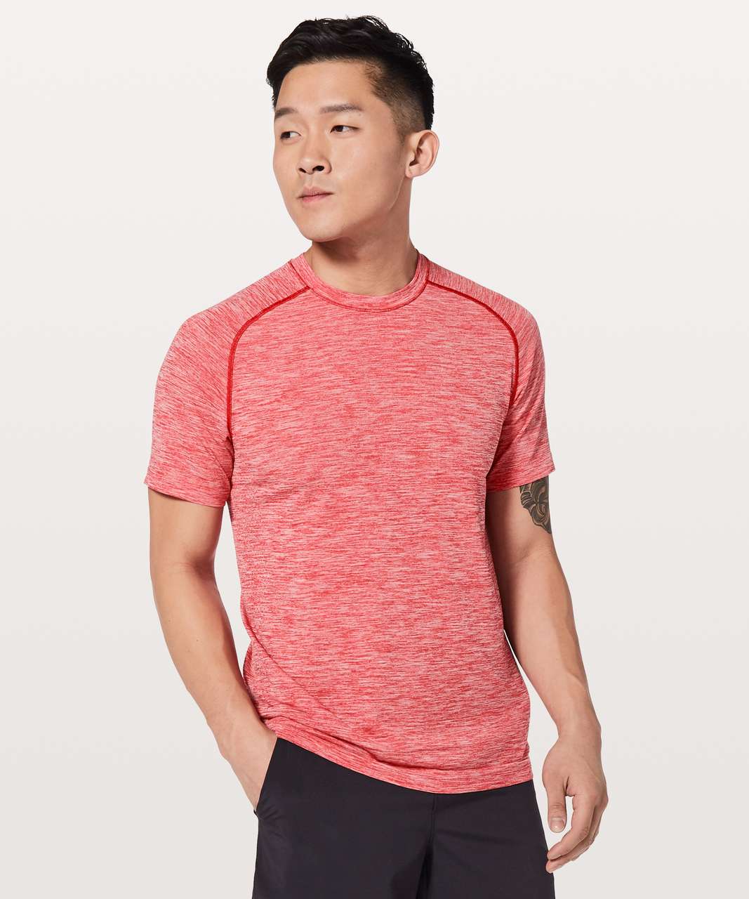 Lululemon Metal Vent Tech Surge Short Sleeve - Bold Red / White