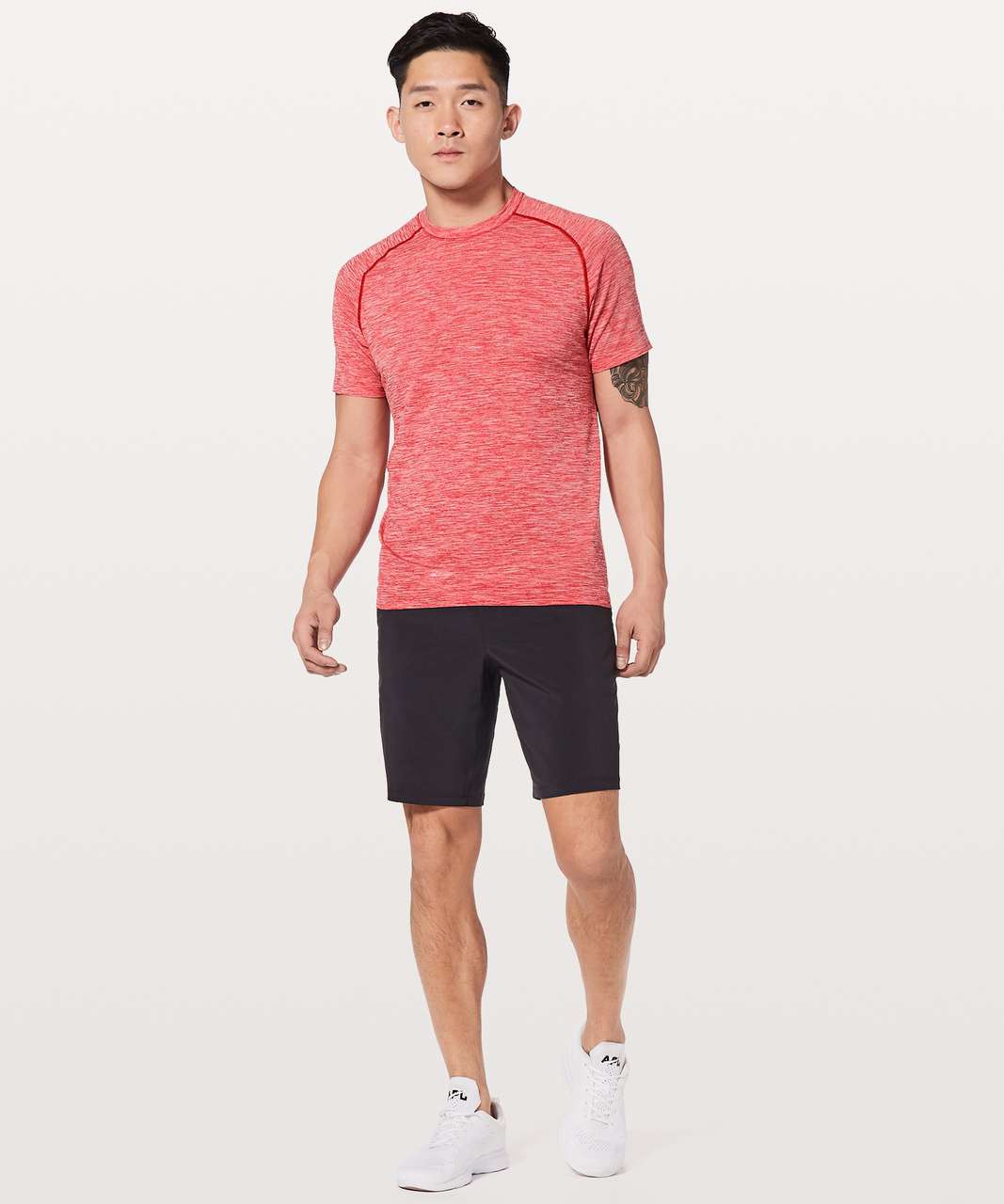 Lululemon Metal Vent Tech Surge Short Sleeve - Bold Red / White