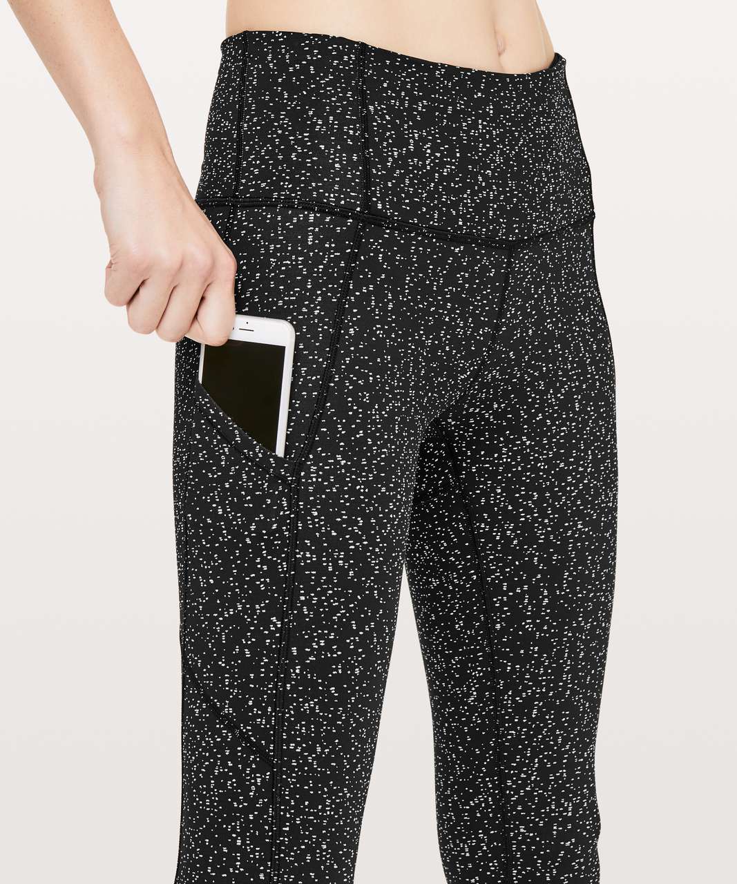 Lululemon Rebel Runner Crop - Magnetized Jacquard Black White / Black