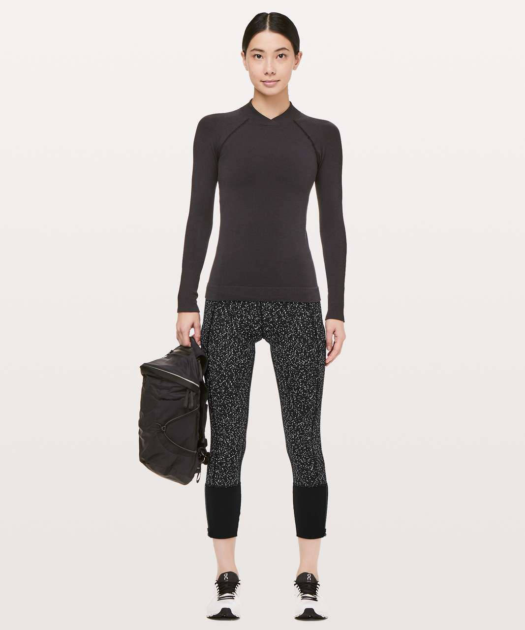 Lululemon Rebel Runner Crop - Magnetized Jacquard Black White / Black ...