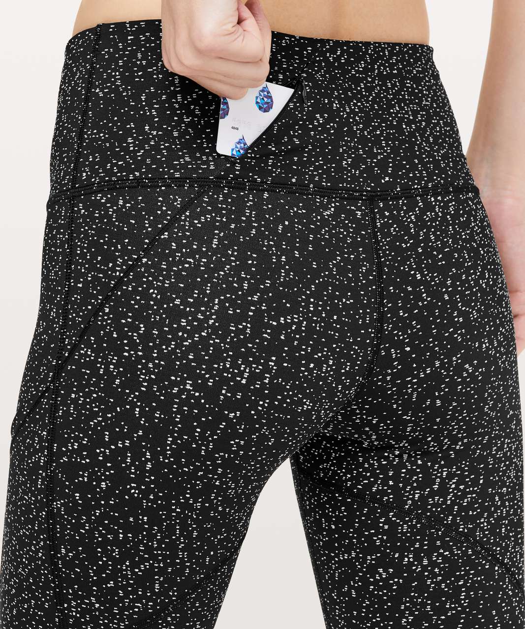 Lululemon Rebel Runner Crop - Magnetized Jacquard Black White / Black