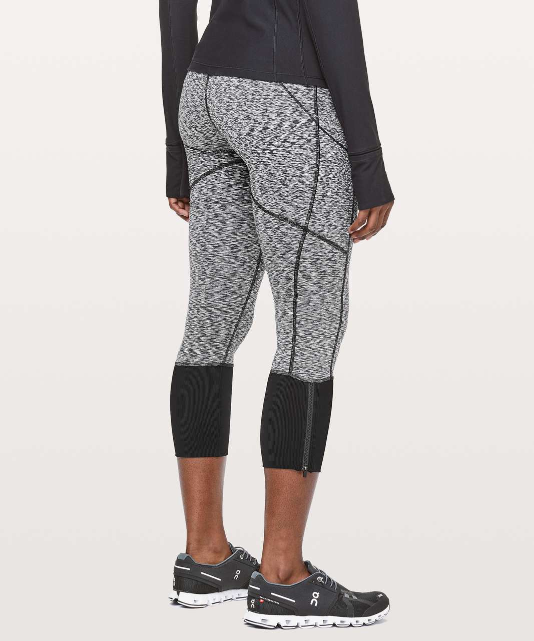 Lululemon Rebel Runner Crop - Spaced Out Space Dye Black White / Black