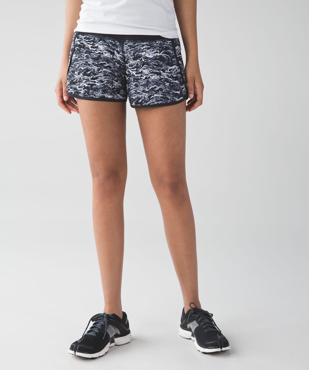 Lululemon Run Times Short - Nami Wave White Black / Black