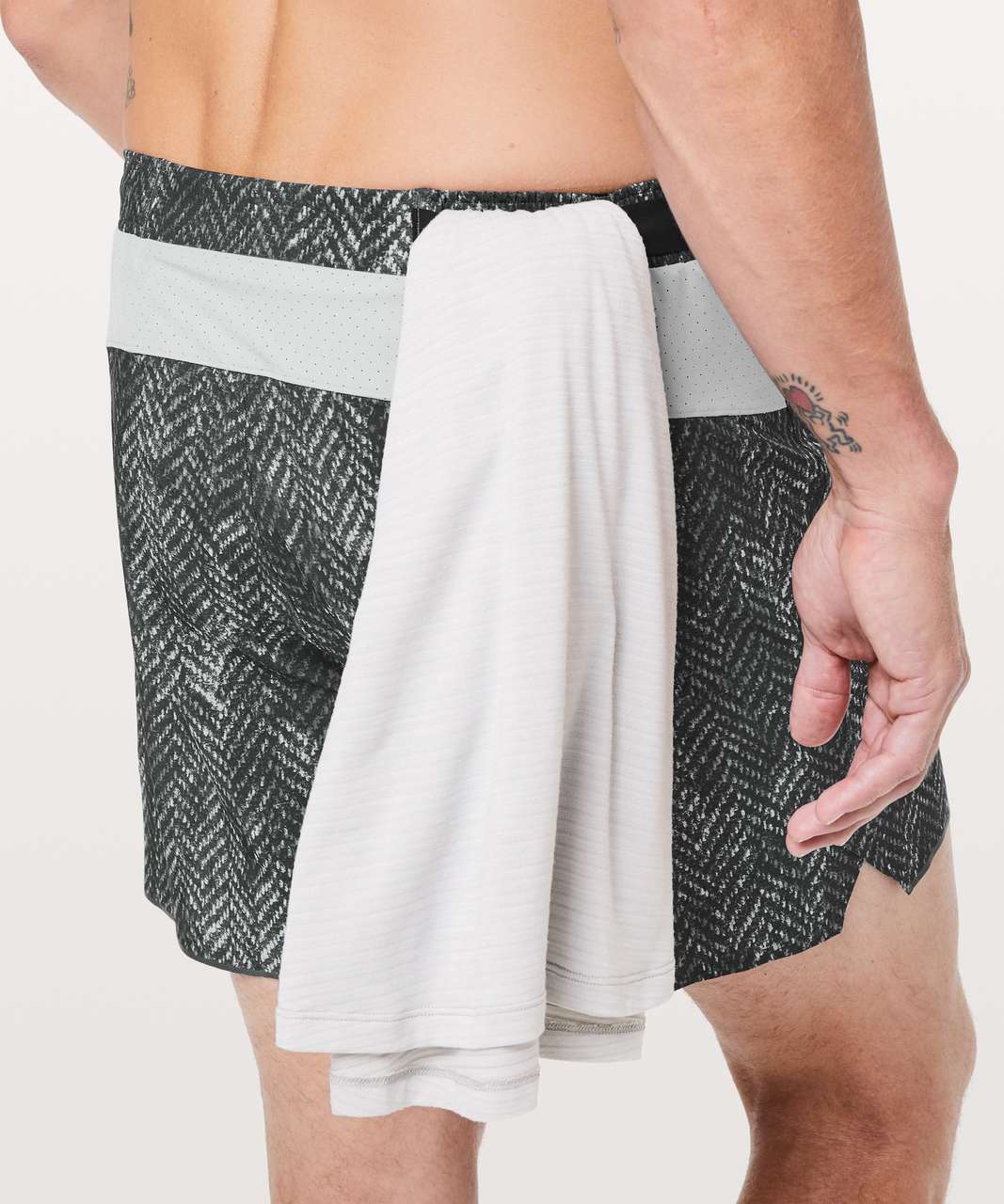 Lululemon Men's Surge Short 6 Lined (Bleached Herringbone Multi