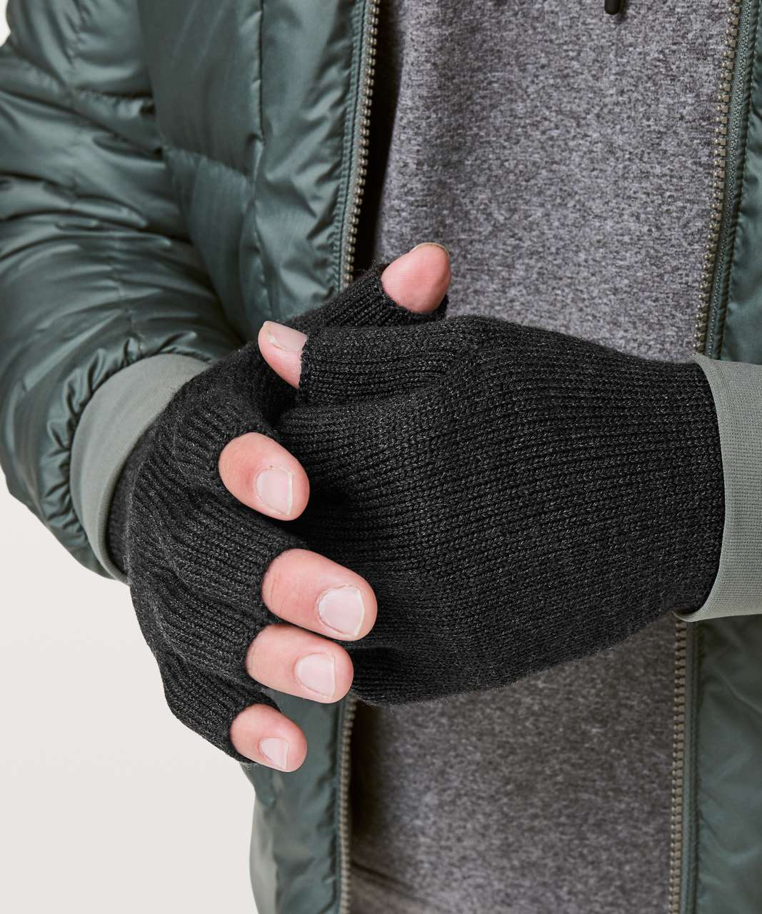 Lululemon Wool Regulate Fingerless Gloves - Heathered Core Black