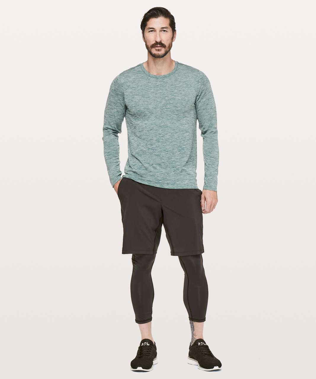 Lululemon Metal Vent Tech Surge Long Sleeve - Royal Emerald / White