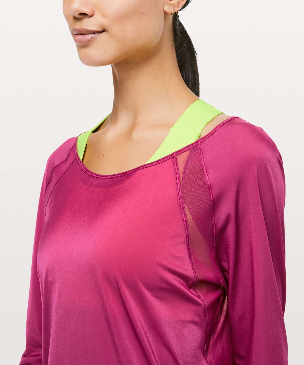 Lululemon If Youre Lucky Long Sleeve Tee II - Raspberry