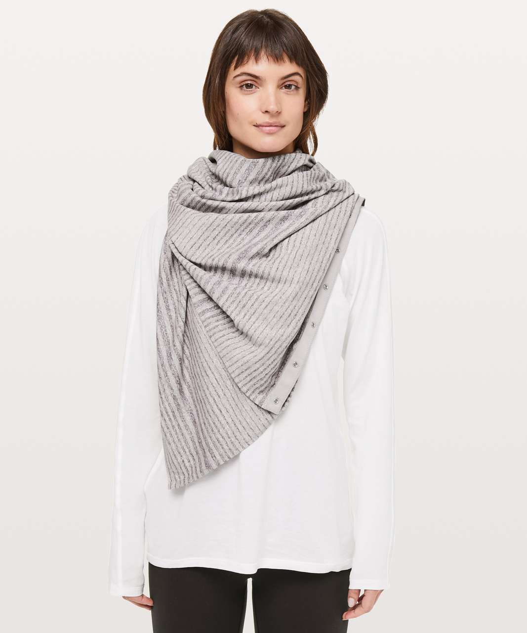 Lululemon Vinyasa Scarf *Rulu - Mini Akido Stripe Heathered Dark Chrome Heathered Titanium