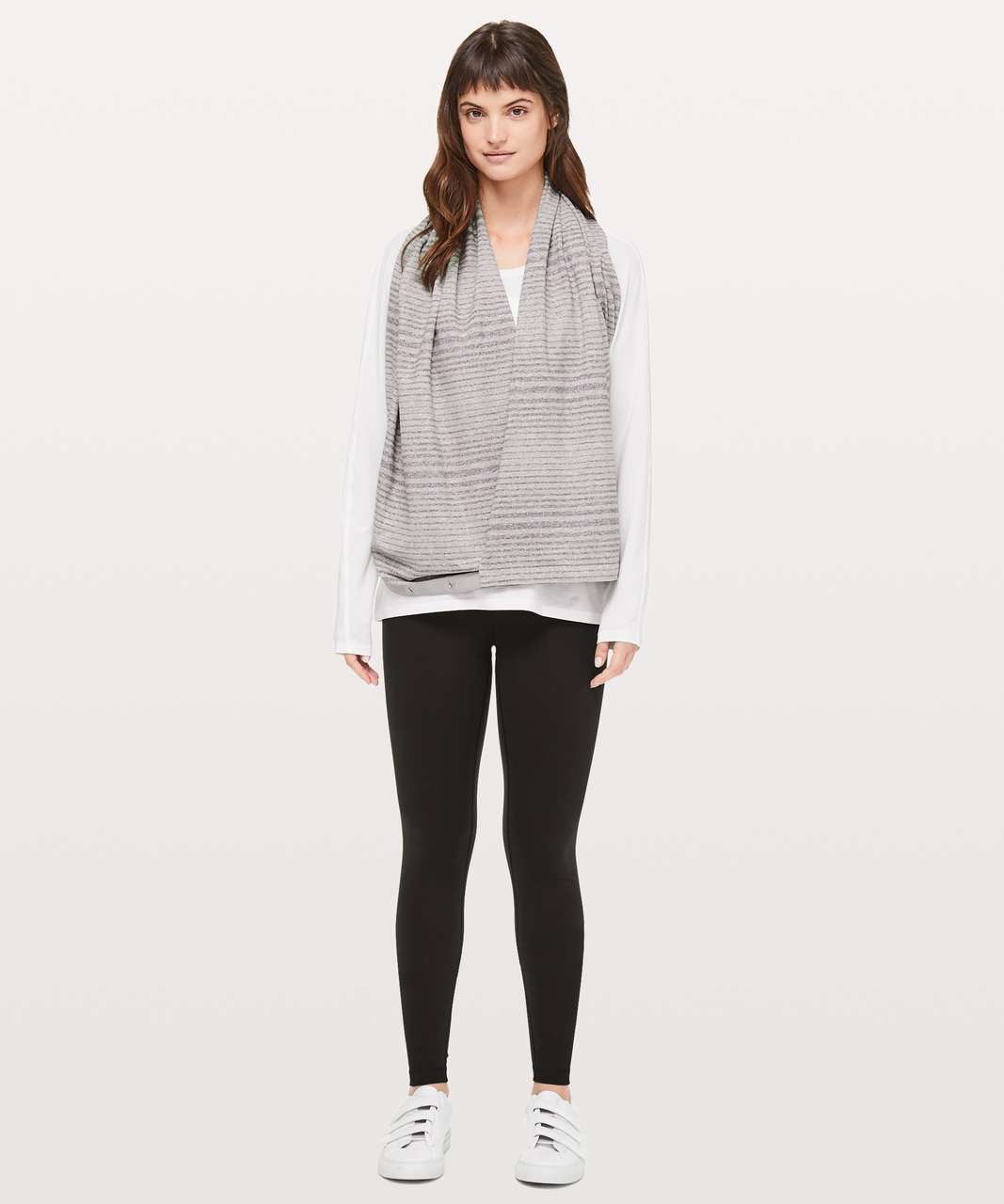 Lululemon Vinyasa Scarf *Rulu - Mini Akido Stripe Heathered Dark Chrome Heathered Titanium