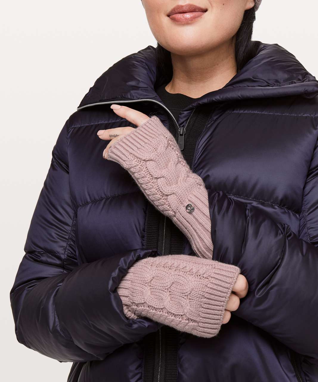 Women's fingerless gloves BERRY-BLACK