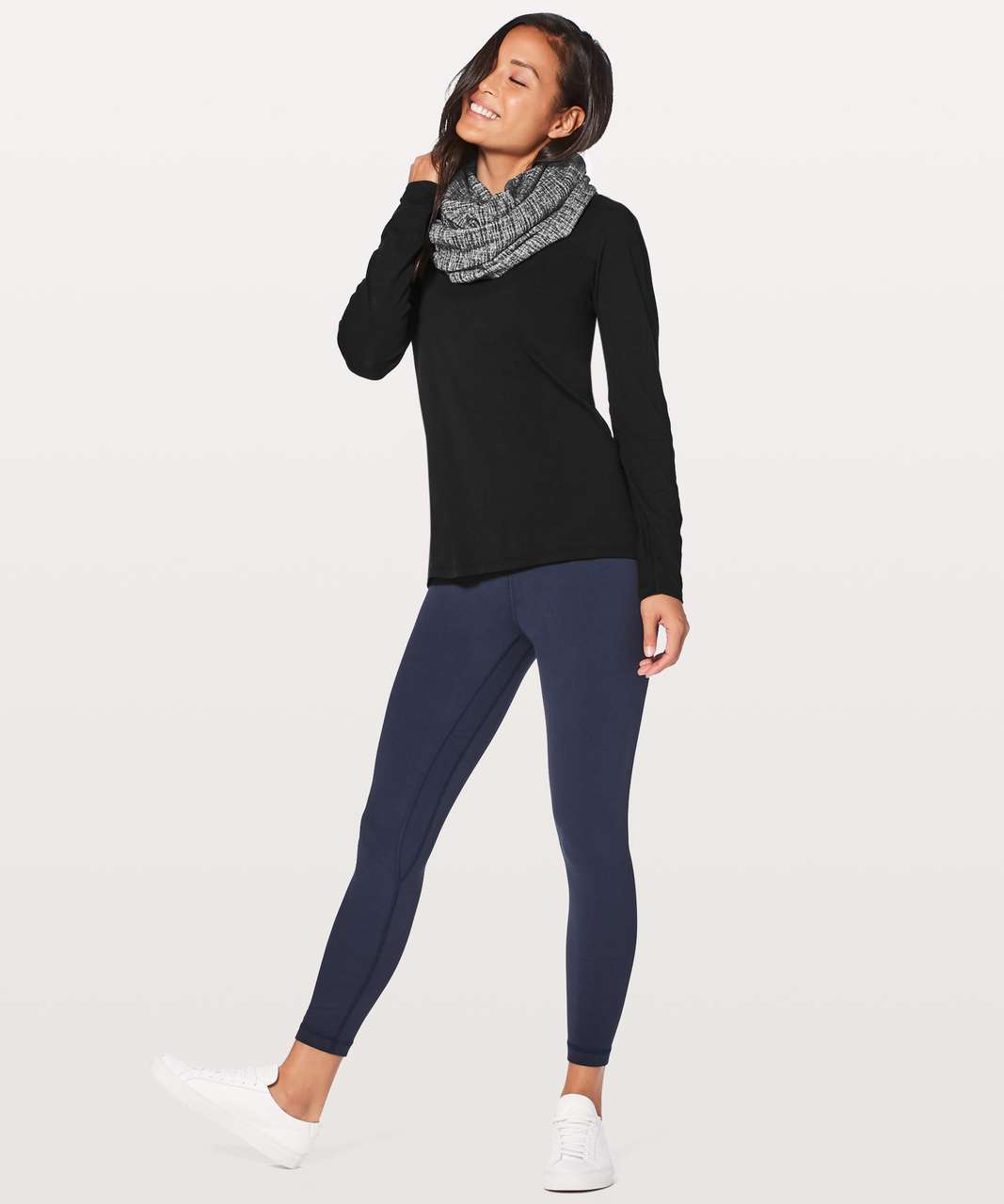 Lululemon Vinyasa Scarf *Rulu - Ringspun Denim Black White