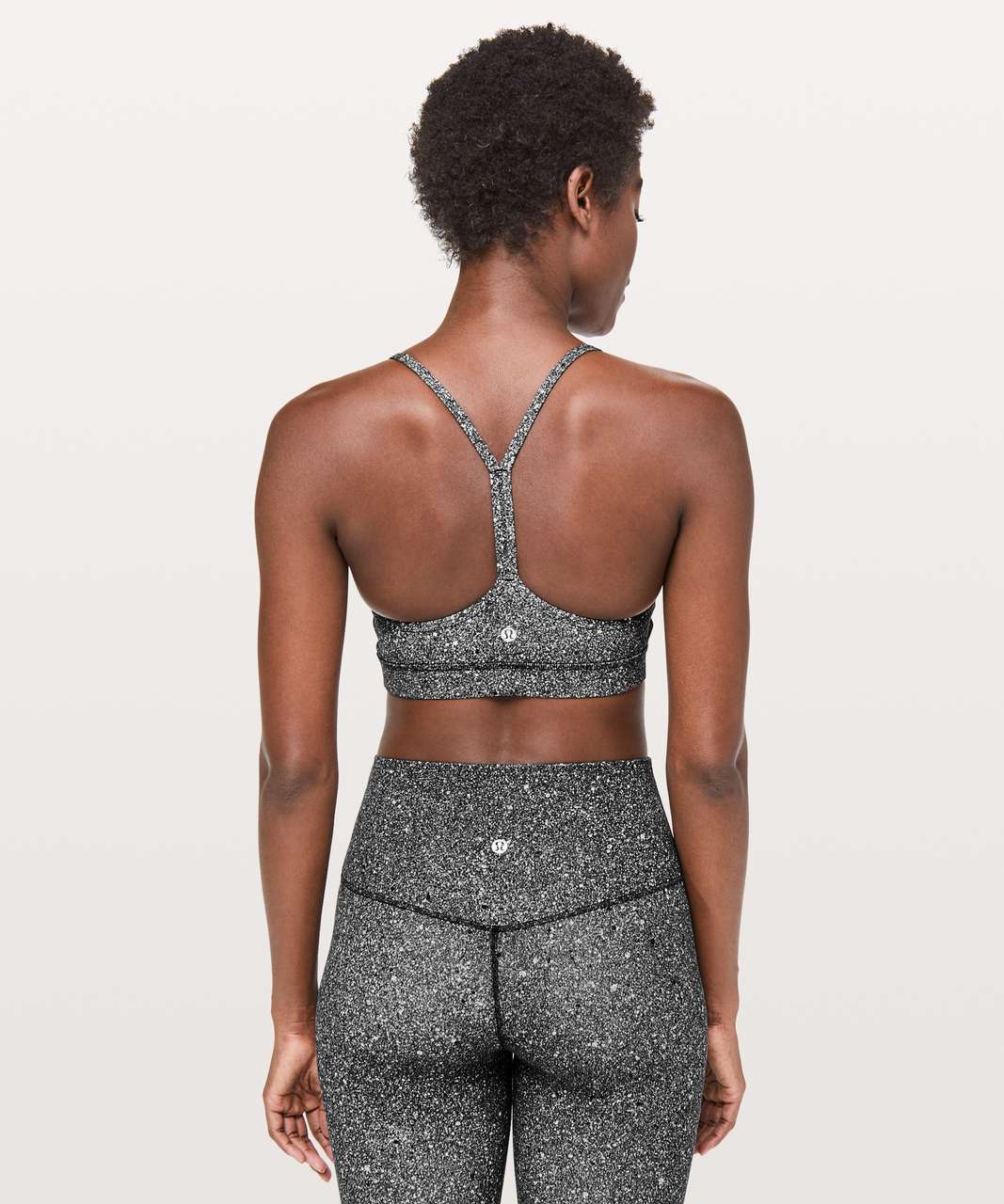 Lululemon Flow Y Bra *Nulu - Luminesce Splatter White Black