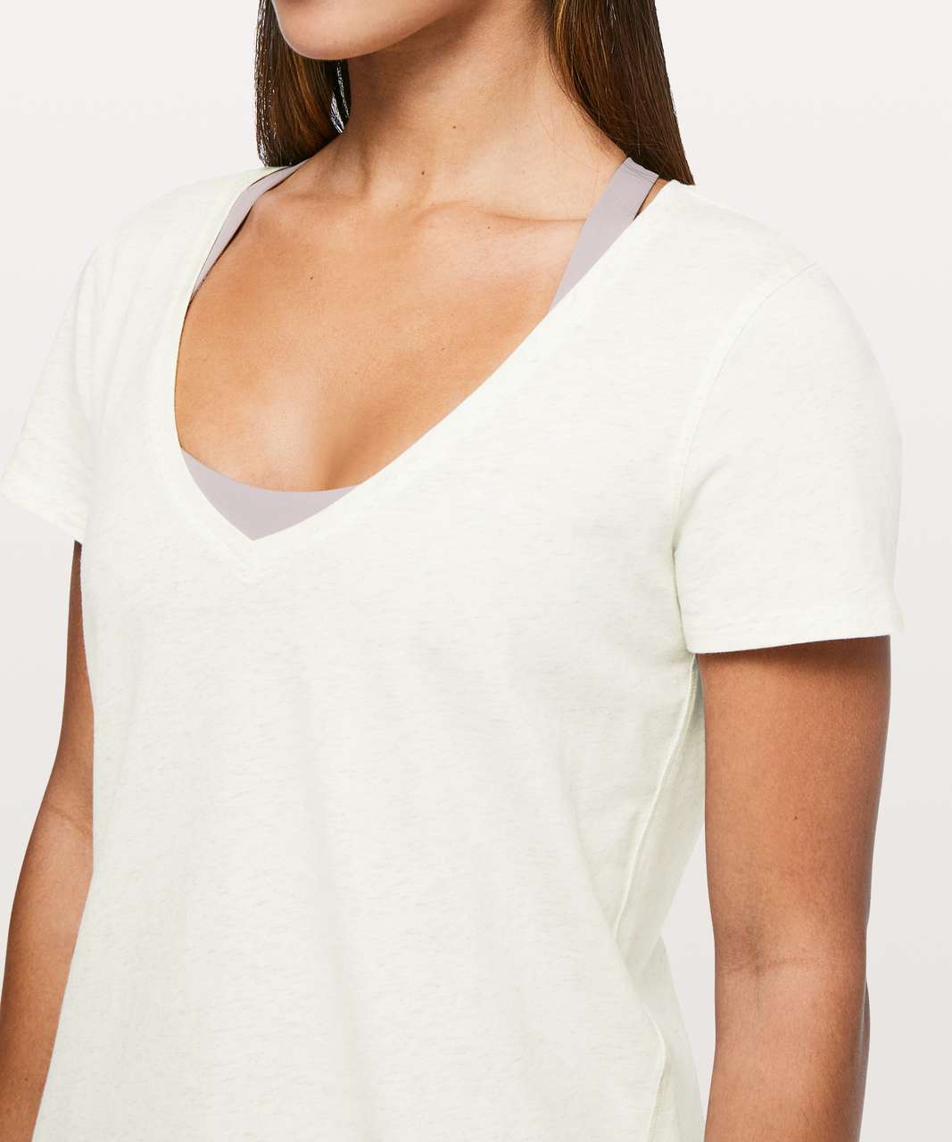 Lululemon Love Tee V - Heathered Light Ivory