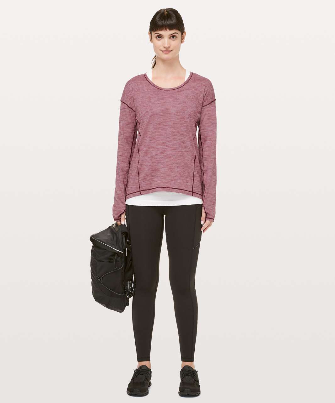 Lululemon Sweat Embrace Long Sleeve - Heathered Misty Merlot