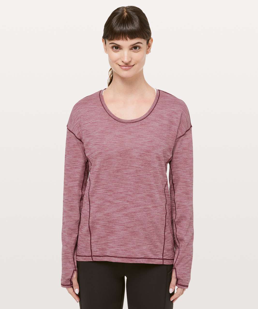 Lululemon Sweat Embrace Long Sleeve - Heathered Misty Merlot