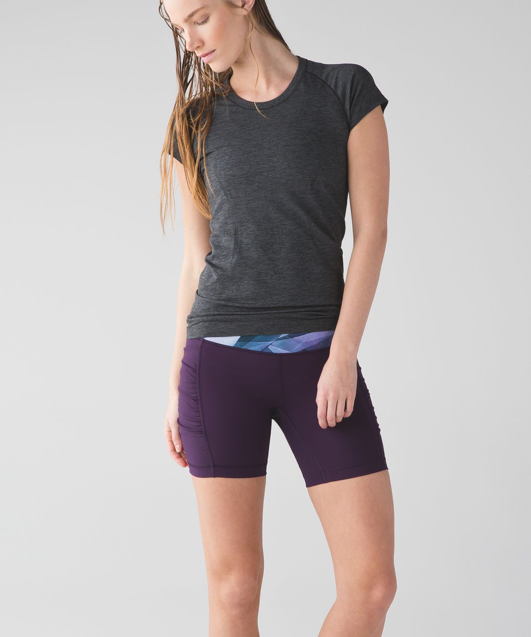 Lululemon Speed Track Short - Deep Zinfandel / Pretty Prism Multi