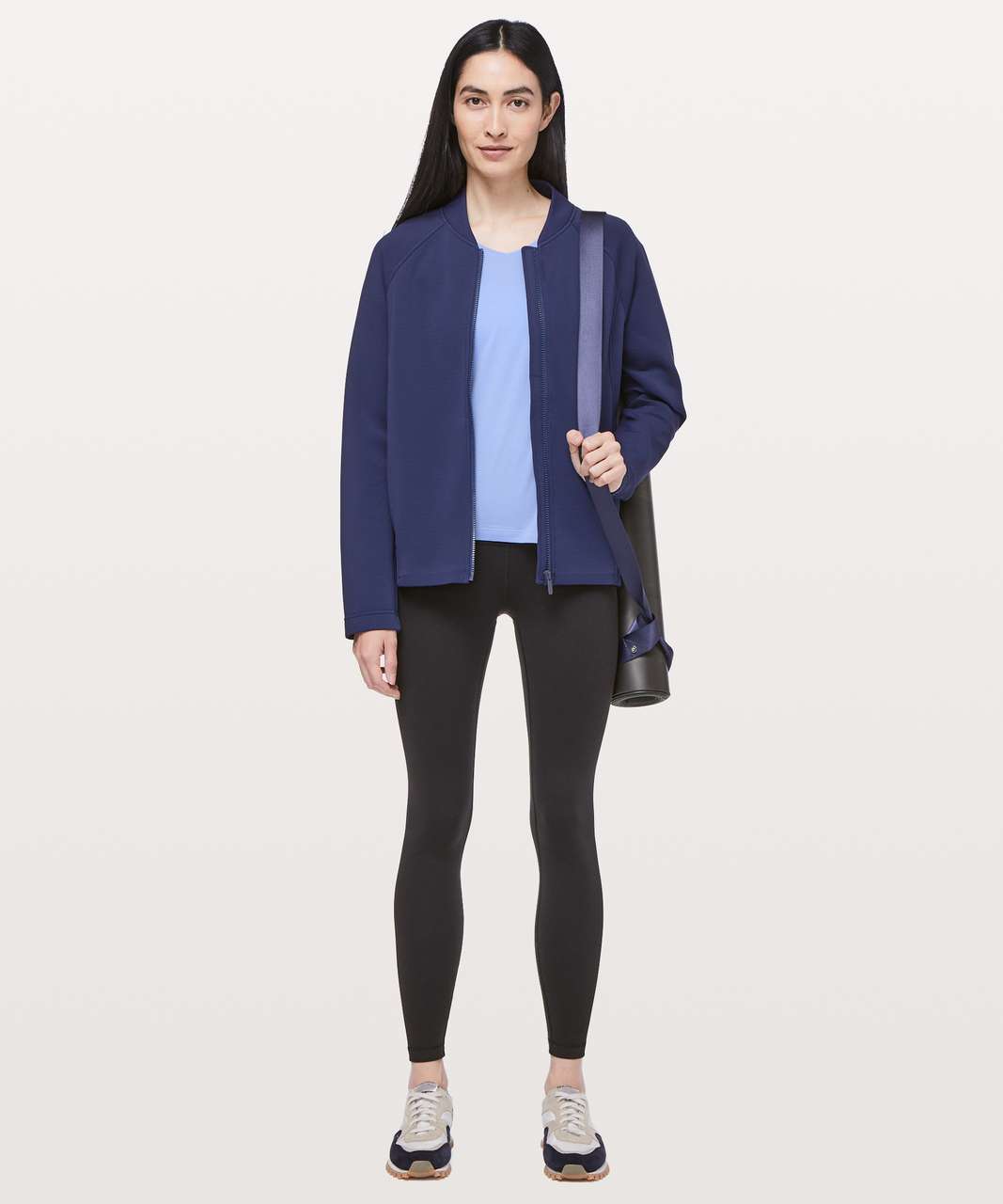 Lululemon Back In Action Long Sleeve V - Hydrangea Blue