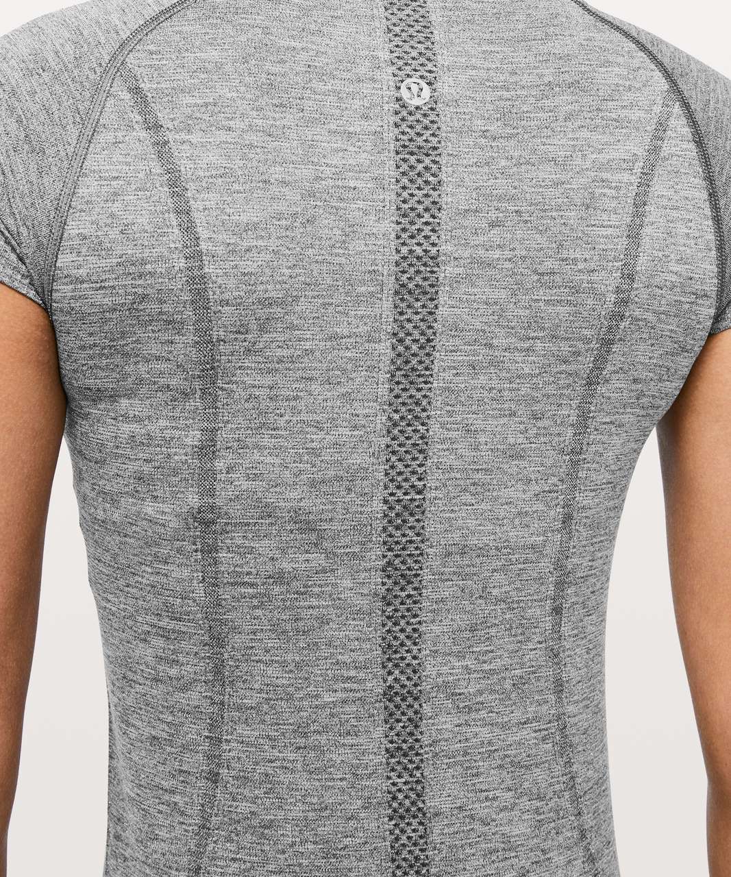 Lululemon Swiftly Tech Short Sleeve Crew *Sparkle - Black / White / Silver  - lulu fanatics