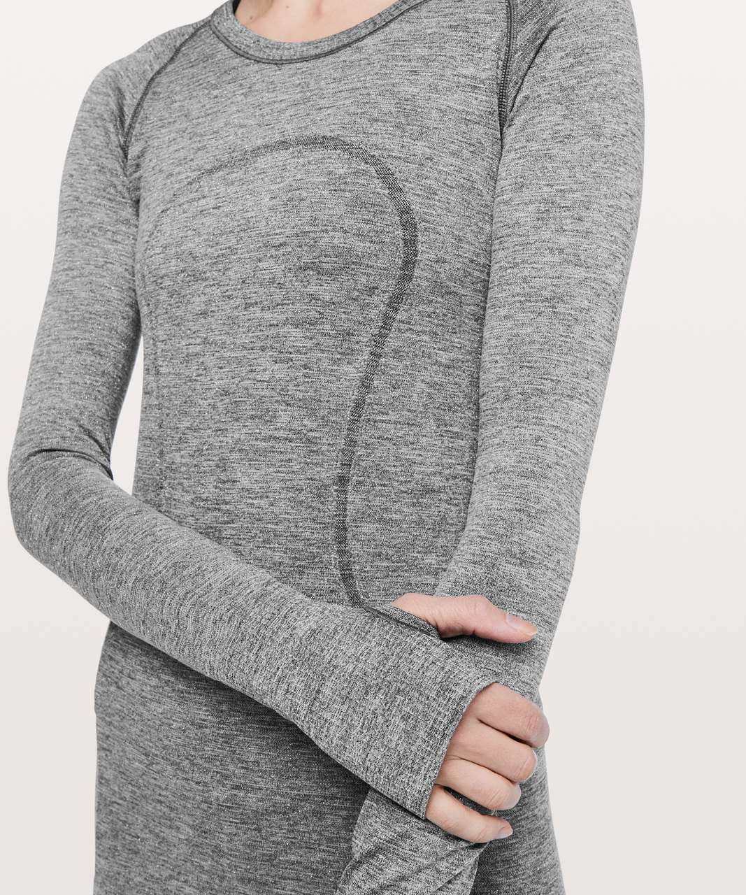 Lululemon Swiftly Tech Long Sleeve Crew *Sparkle - Black / White / Silver