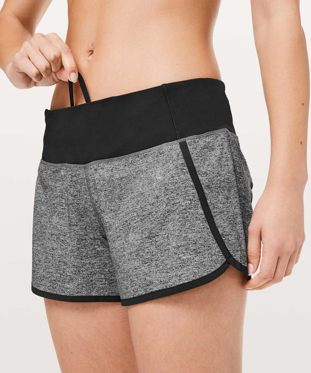 Lululemon Run Times Short II *Binding 4" - Heather Lux Multi Black / Black