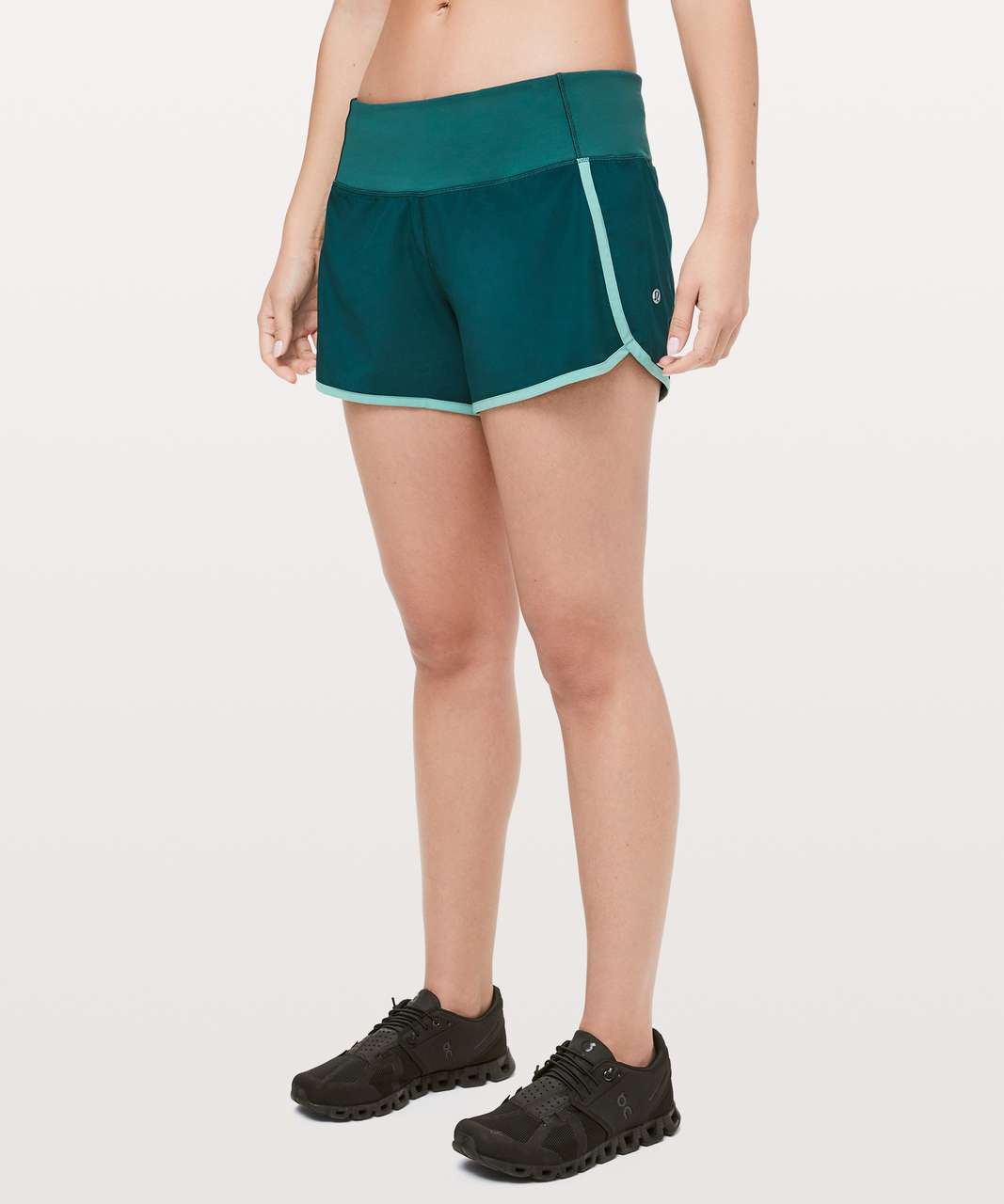 Lululemon Run Times Short II *Binding 4" - Royal Emerald / Aqua Mint