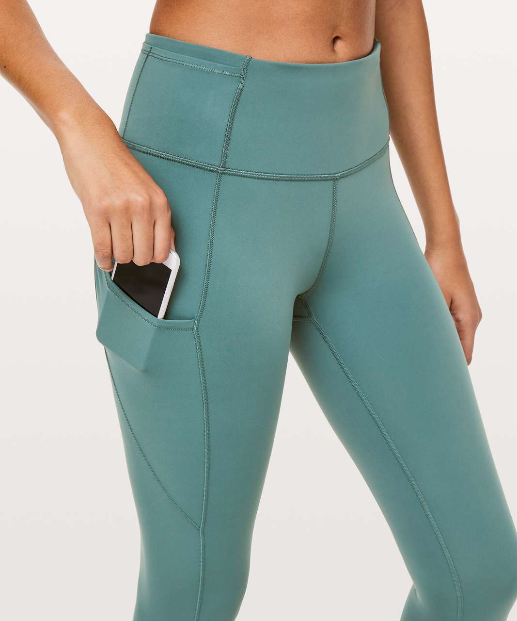 Lululemon Fast & Free Crop II *Nulux 19 - Green Smoke - lulu fanatics