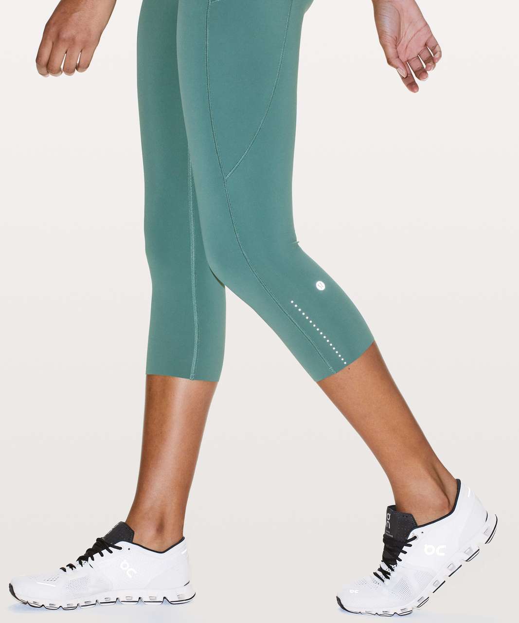 Lululemon Fast & Free Crop II *Nulux 19" - Green Smoke