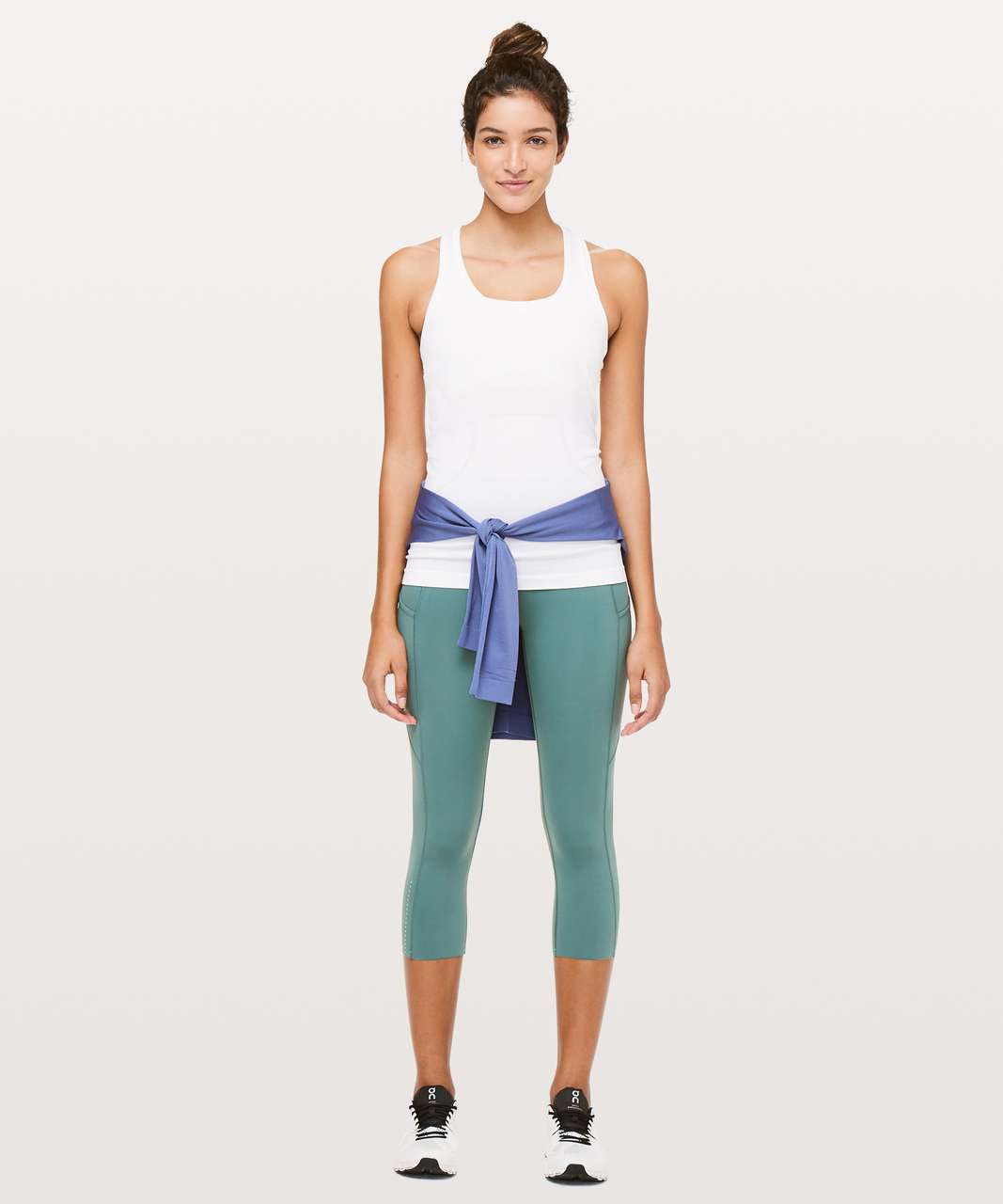 Lululemon Fast & Free Crop II *Nulux 19" - Green Smoke