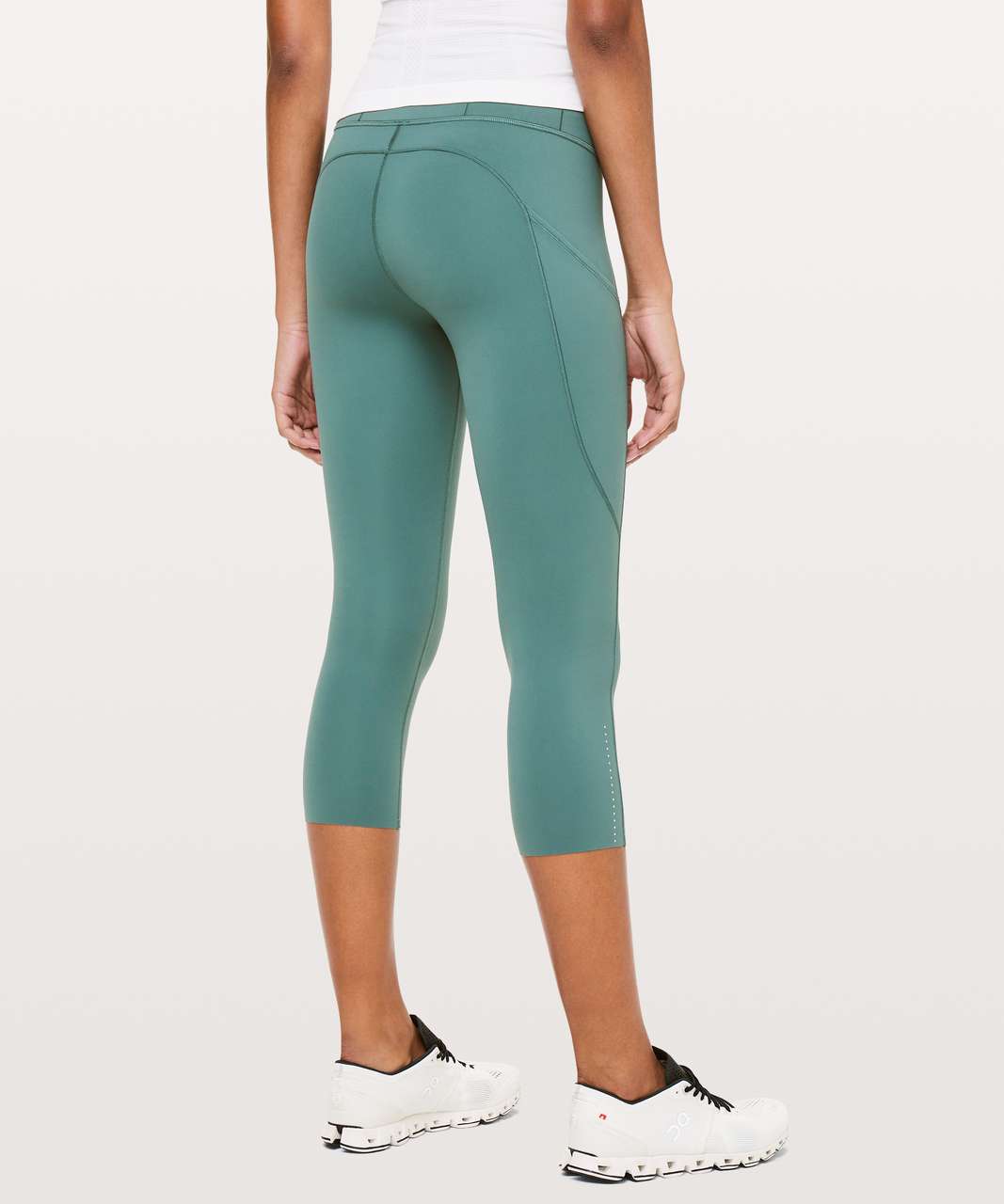 Lululemon Fast & Free Crop II *Nulux 19" - Green Smoke