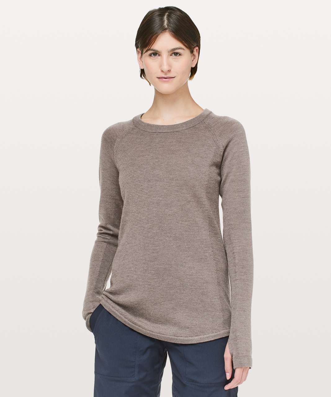 Lululemon Sit In Lotus Sweater - Heathered Cool Cocoa - lulu fanatics